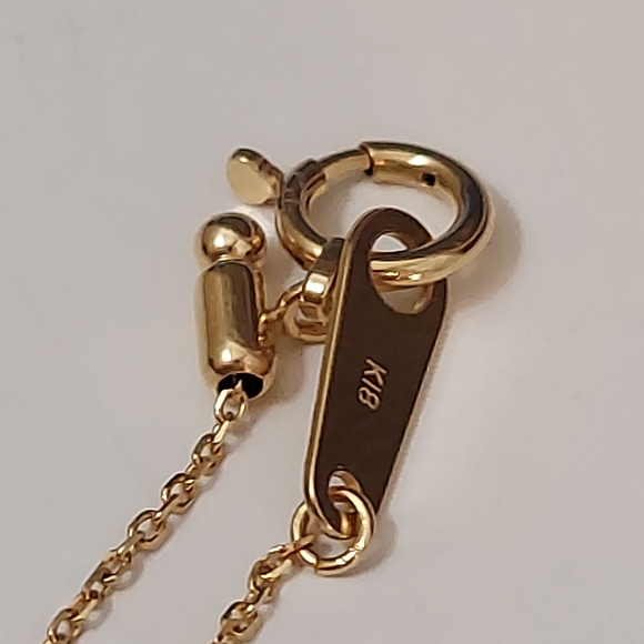 ✨️18k ✨️real Gold chain Pearl Diamond Pendant Necklace - Picture 7 of 14